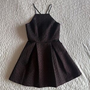 BCBGeneration Metallic Burgundy A-line Mini Dress